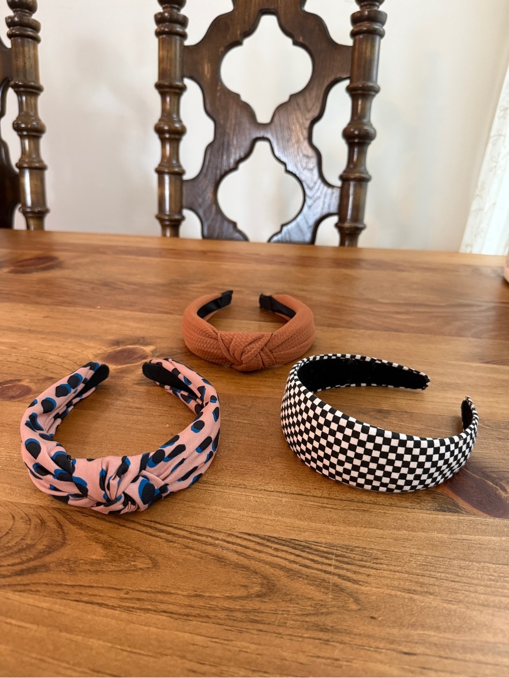 Set of 3 Fashion Headbands - Pink Leopard, Brown Knit & Black/White